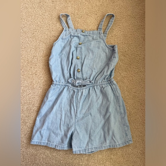 Old Navy Light Blue Button-Up Denim Romper - Picture 1 of 5